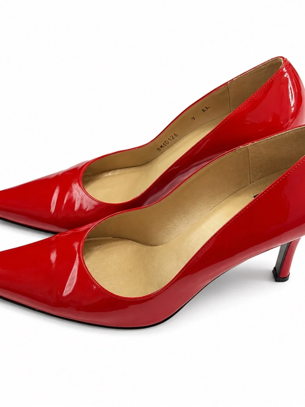 Vintage Stuart Weitzman Red Patent Pointed-Toe Stilettos size 9AA